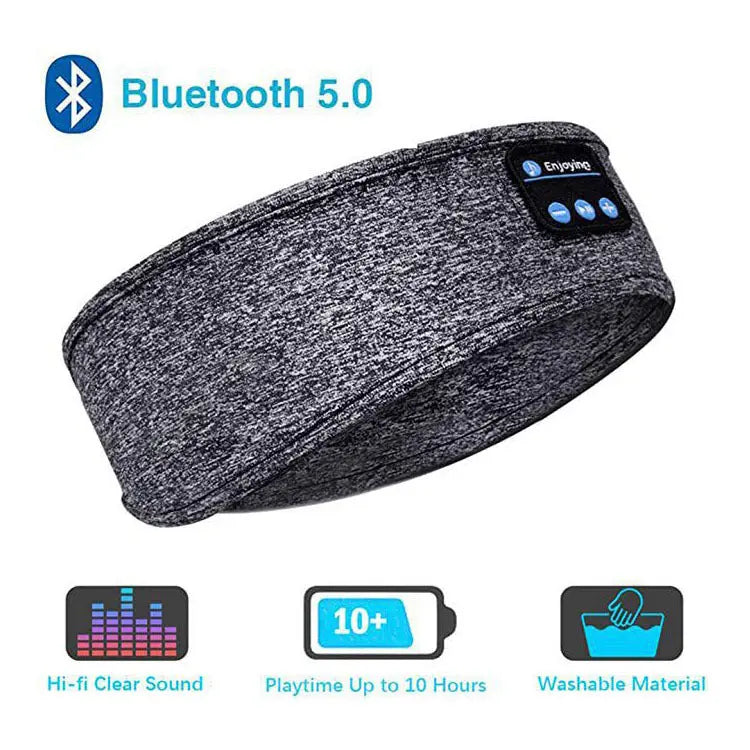 Sleep Headphones Bluetooth Bandana Headwear Wireless Music Sports Headband Built-in Sleep Music Eye Mask Running - VitaTech