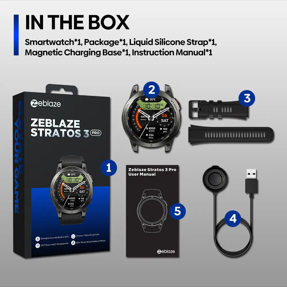 Zeblaze Stratos-3 Pro Smartwatch - VitaTech