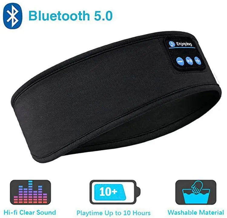 Sleep Headphones Bluetooth Bandana Headwear Wireless Music Sports Headband Built-in Sleep Music Eye Mask Running - VitaTech