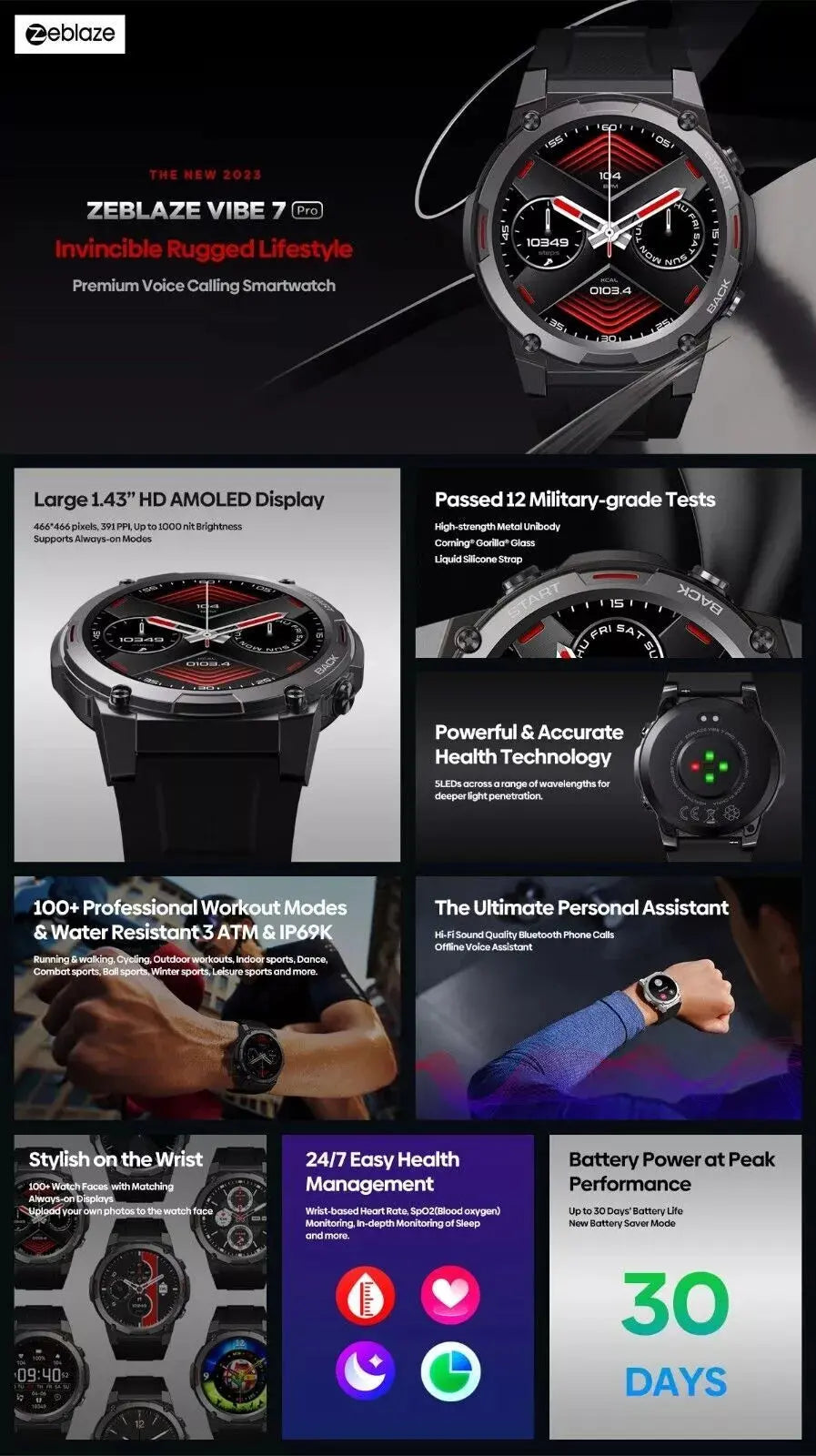 Zeblaze Vibe-7 Pro Smartwatch - VitaTech